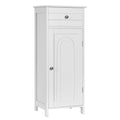 Bathroom Storage Floor Cabinet Wooden Organizer Free-Standing w/ Drawer & Shelf