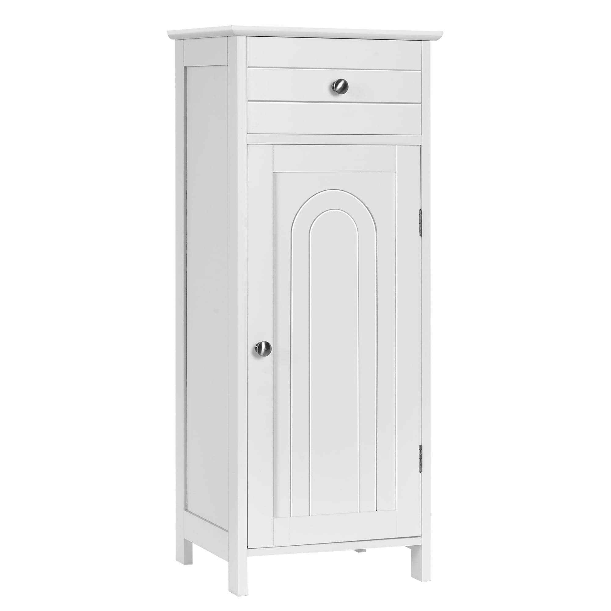 Bathroom Storage Floor Cabinet Wooden Organizer Free-Standing w/ Drawer & Shelf