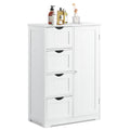 Costway Wooden 4 Drawer Bathroom Cabinet Storage Cupboard 2 Shelves Free Standing White