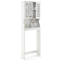 the Toilet Storage Bathroom Spacesaver Cabinet Tower Organizer Shelf & Doors White