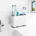 for Bathroom Countertop & Wall Mount - Detachable 5-Slot Electric Storage, Hygienic Toothpaste Caddy with Removable D...