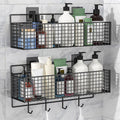 Daiosportswear Rustproof Stainless Steel Adhesive Mount Bathroom Shower Caddy, Black