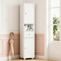 Bathroom Cabinet, Narrow Storage Cabinet Freestanding with 2 Doors & Shelves