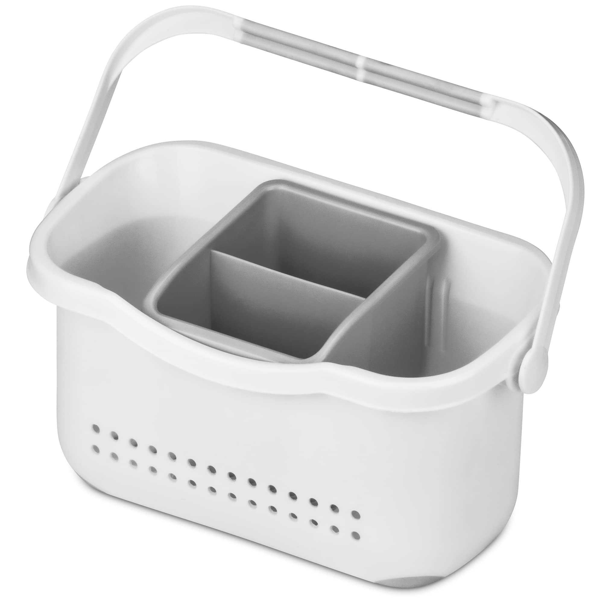 Portable Shower Caddy, Thermoplastic Bath Organizer Basket with Handle and 4 Sections