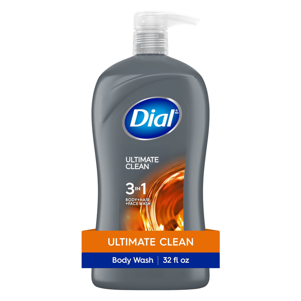 3-in-1 Men's Body Wash for Body, Hair & Face, Amber Wood Scent, 32 oz