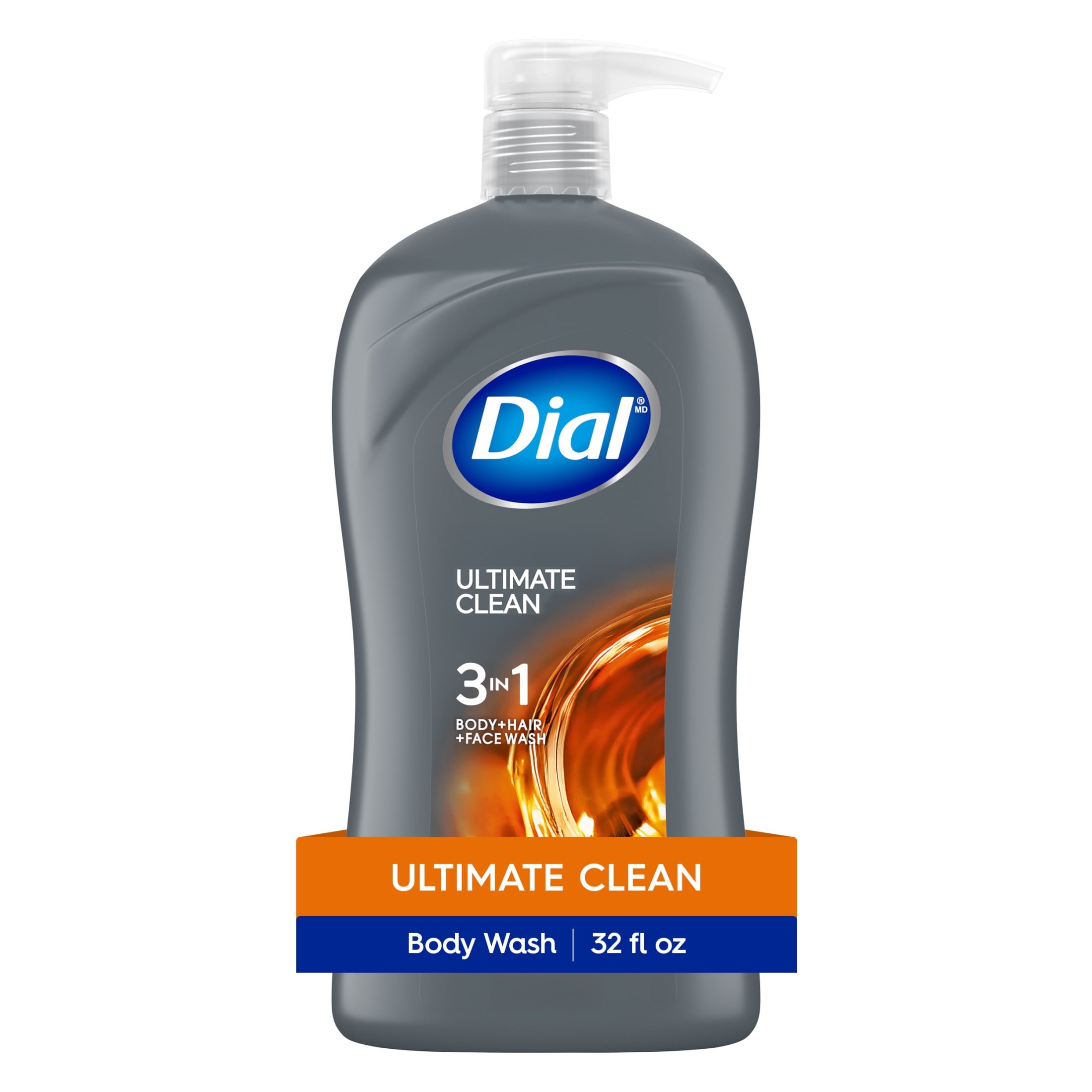 3-in-1 Men's Body Wash for Body, Hair & Face, Amber Wood Scent, 32 oz