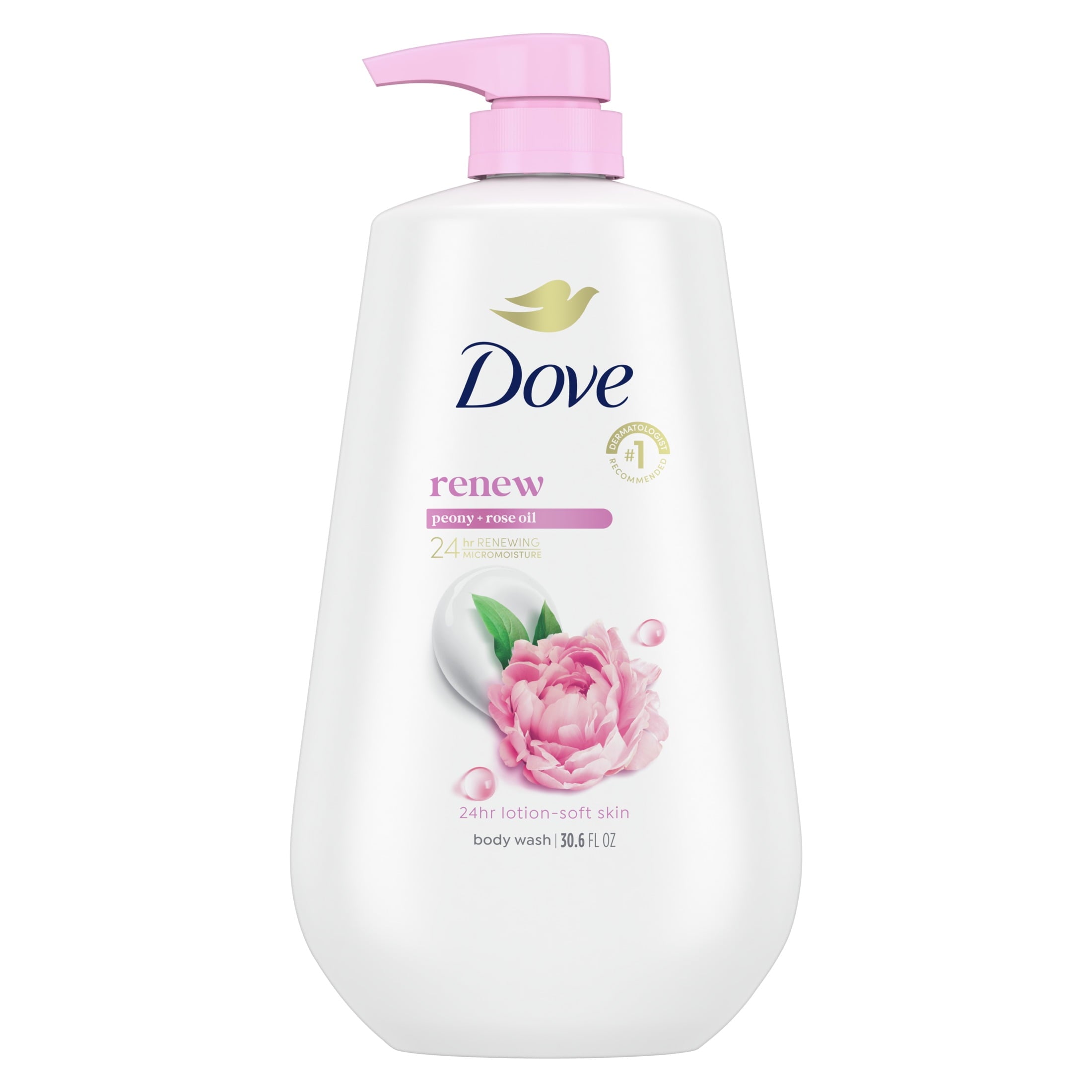 for Women Moisturizing Renew Peony & Rose Oil Cleanser All Skin, 30.6 oz with Pump