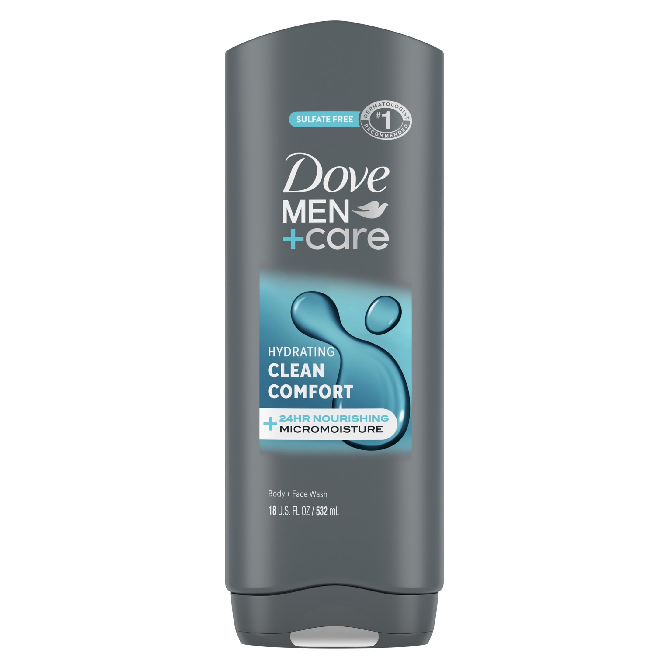 Gentle Face & Body Wash for Men Clean Comfort All Skin, 18 oz