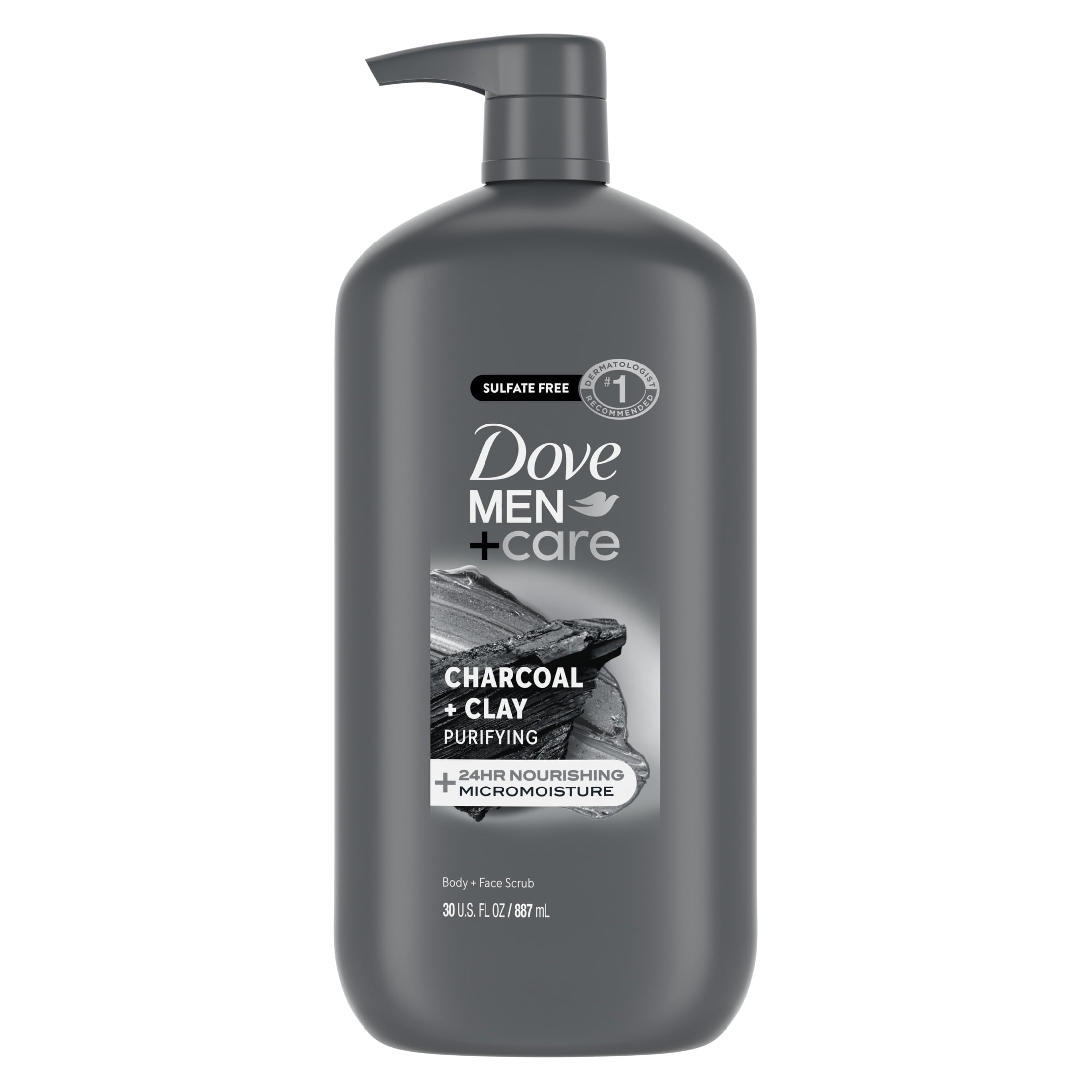 Hydrating Face & Body Wash for Men Charcoal & Clay, 30 oz