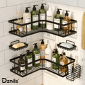 Caddy Corner 5 Pack, Large Capacity No Drilling Wall-Mounted Bathroom Organizer Basket, Black