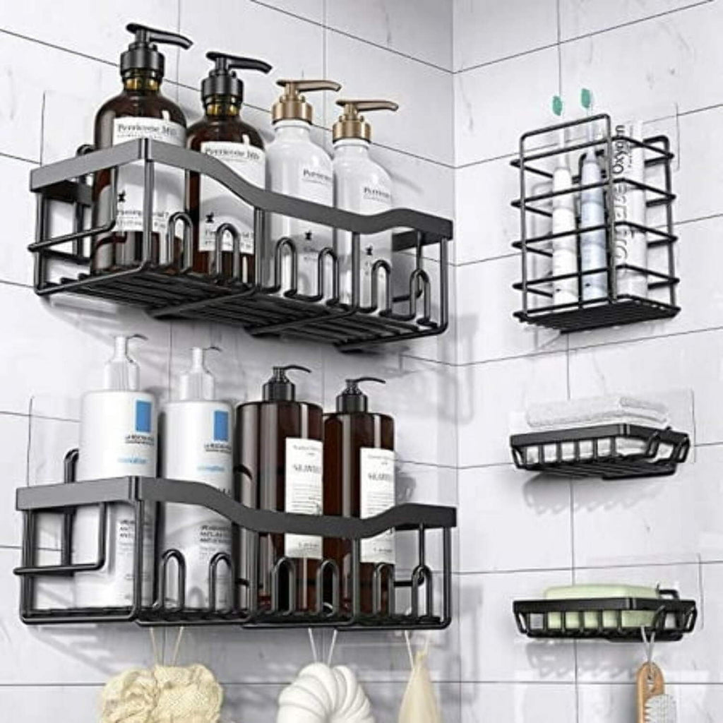 Caddy, 5 Pack Rustproof Stainless Steel Bath Organizers With Large Capacity, No Drilling Shelves for Bathroom Storage...