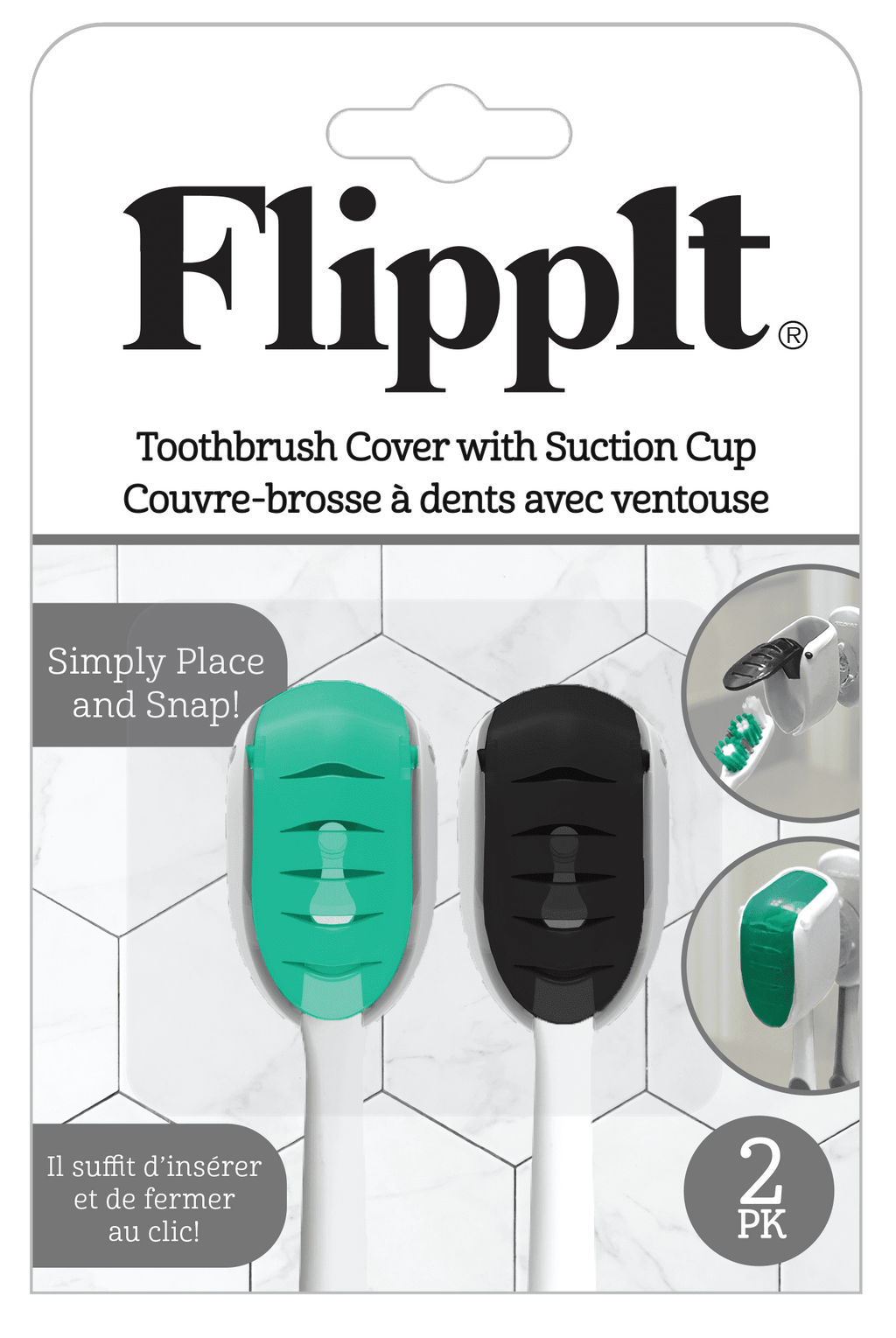 EVRI Flippit Toothbrush Holders, 2 count