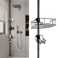 Tension Pole Adjustable Height 56-114Inch Black Metal Bathroom Organizer