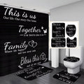 Set Black Home Bathroom Set with and Rugs and Accessories Bathroom Decor with 12 Hooks