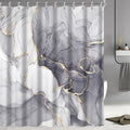 Grey Shower Curtain, Ombre Grey Marble Shower Curtain for Bathroom, Modern Aesthetic Ink Texture Waterproof Fabric Ba...