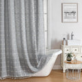 Shower Curtain, Linen Rustic Shower Curtain with Tassel, Water Repellent Modern Bohemian Bathroom Shower Curtains Set...
