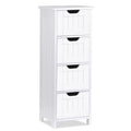 4 Small Bathroom Storage Cabinet Floor Side Cabinet, White