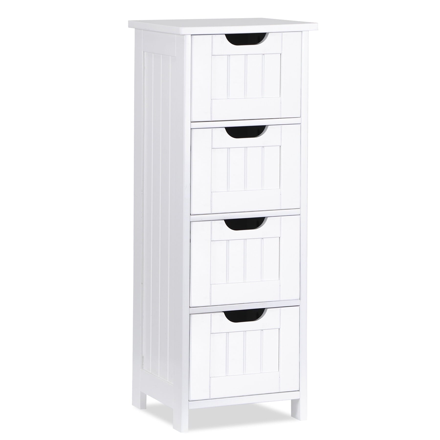 4 Small Bathroom Storage Cabinet Floor Side Cabinet, White