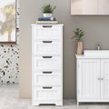 Bathroom Cabinet, Free Standing Storage Cabinet with 5 Drawers Organizer Unit for Living Room Bedroom, White