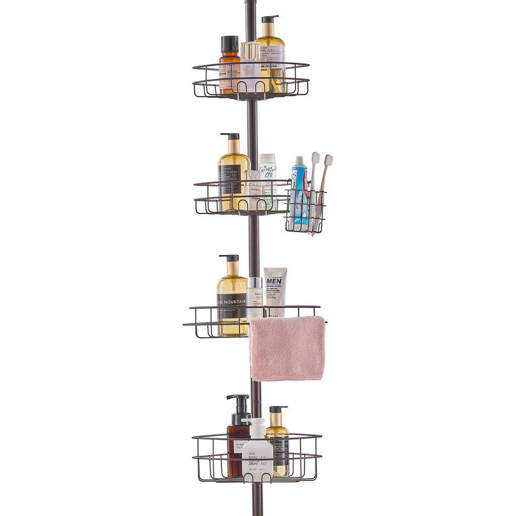 Shower Caddy, Adjustable 56" to 114", Versatile Shower with Durable Tray, Resistant to Rust, Simple Installation, Sui...