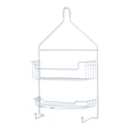 2-Tier Hanging Shower Caddy with Suction Cups and Razor Holder, White