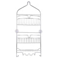Heavy Duty 3-Tier Large Hanging Shower Caddy with Suction Cups and Four Razor Holders, Chrome