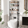 3-Shelf The Toilet Bathroom Storage Rack and Shelf with with Wire Baskets, Tissue Hook and Hairdryer Holder, Rotten -...