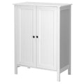 Bathroom Floor Cabinet Storage with 2 Doors and Adjustable Shelves, White Finish