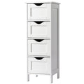 Bathroom Floor Storage Cabinet with 4 Drawers, Small Cabinet for Bedroom Kitchen, White