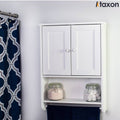 Bathroom Wall Cabinet, Wall Mounted Over the Toilet Storage Cabinet Organizer with Double Doors, 1 Adjustable Shelf, ...