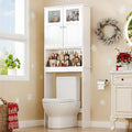 Ktaxon Bathroom Storage Over the Toilet  Cabinet with Adjustable Shelf & 2 Doors Space Saver, White