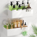 2 Pack, Shelves Suction Cup, No Drilling Removable Organizer - Powerful Waterproof Bathroom Storage Max Hold 22lbs