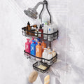 Shower Caddy, 3 Shelves Large Capacity Shower Caddy Over Shower Head, Rustproof, No Drilling,Black