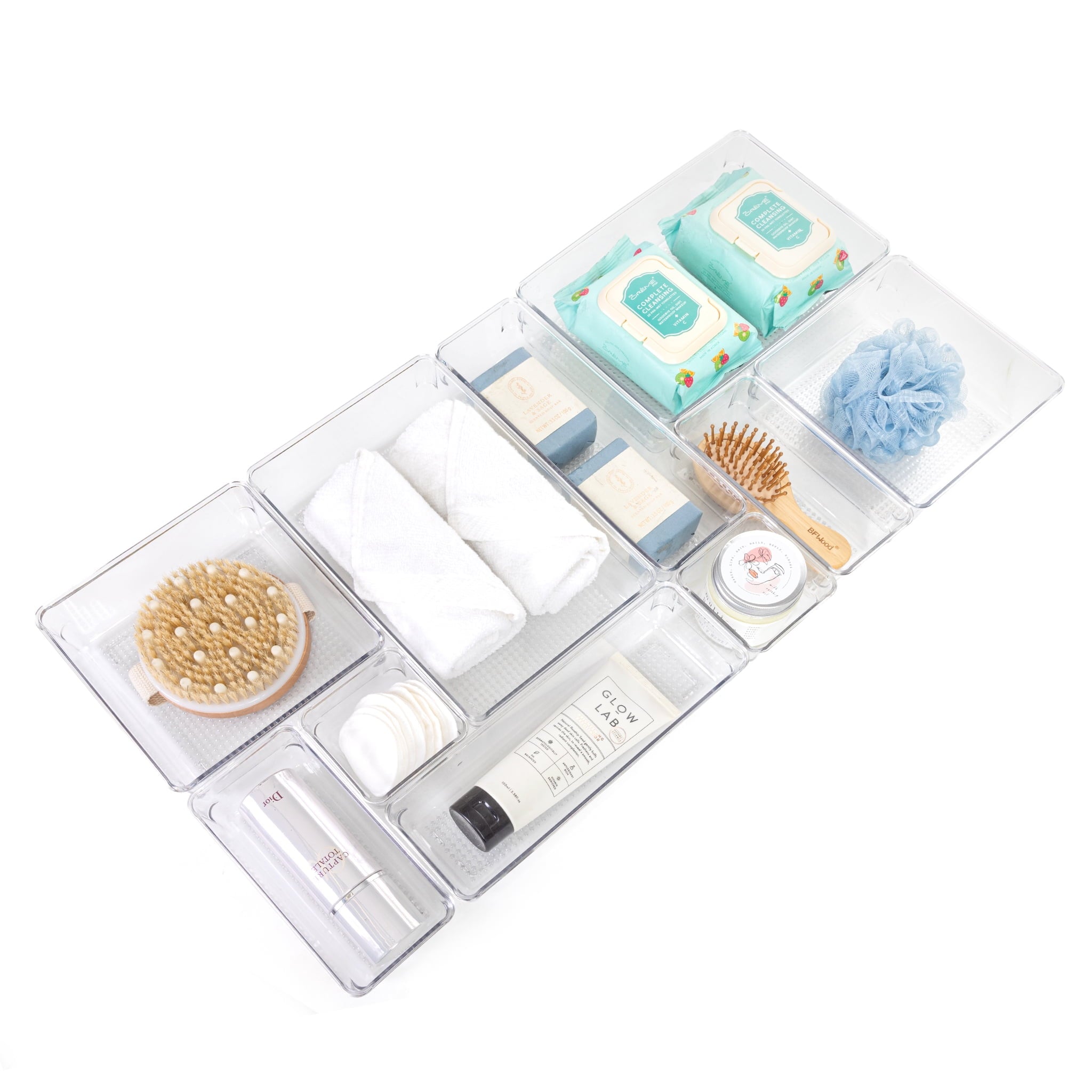10-Piece Set Clear Plastic for Bathroom Storage