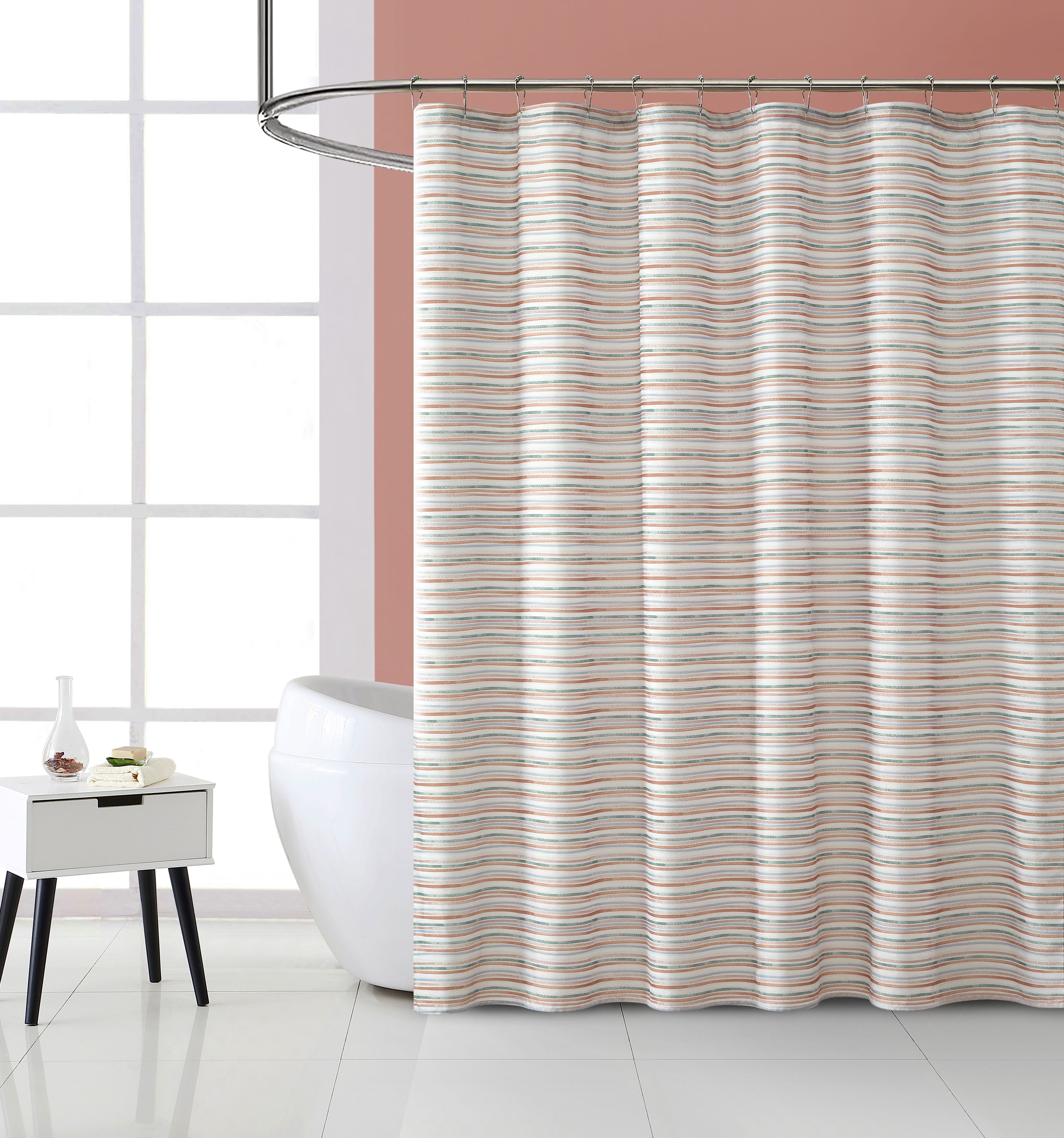 13-Piece Fabric Shower Set, Multicolor Brown