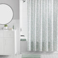 16-Piece Green Leaf Shower Curtain Bathroom Set - Fabric Curtain with Rug, Hooks, Soap Dispenser & Tray
