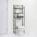 3-Shelf over-the-Toilet Bathroom Storage Unit Black Steel
