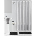 15-Piece Black & White Stripe Bathroom Set Shower Curtain, Bath Rugs & Hooks, Modern Washable Polyester