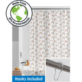 Waterproof Recycled Shower Curtain Set and 12 Hooks, Multicolor