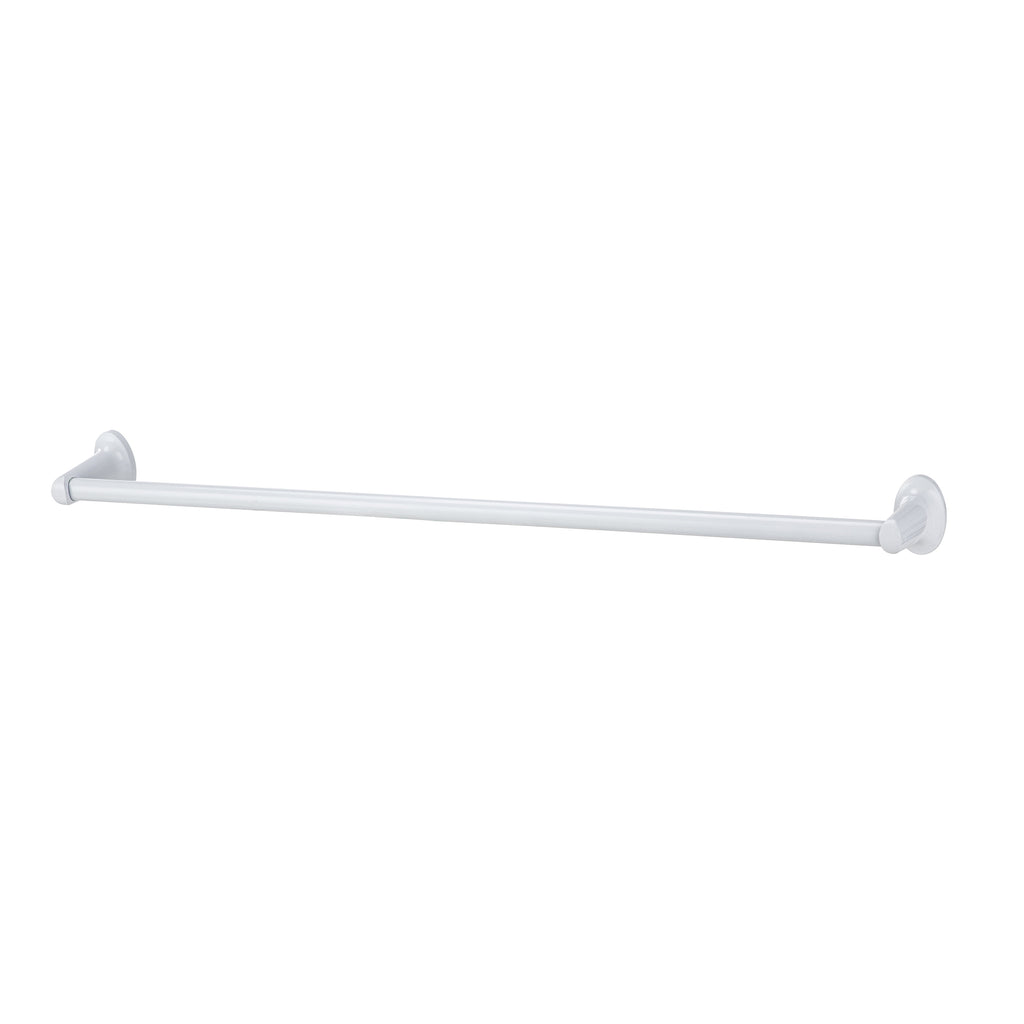24 Inch Oval Steel Wall Mount Towel Holder Bar with White Finish