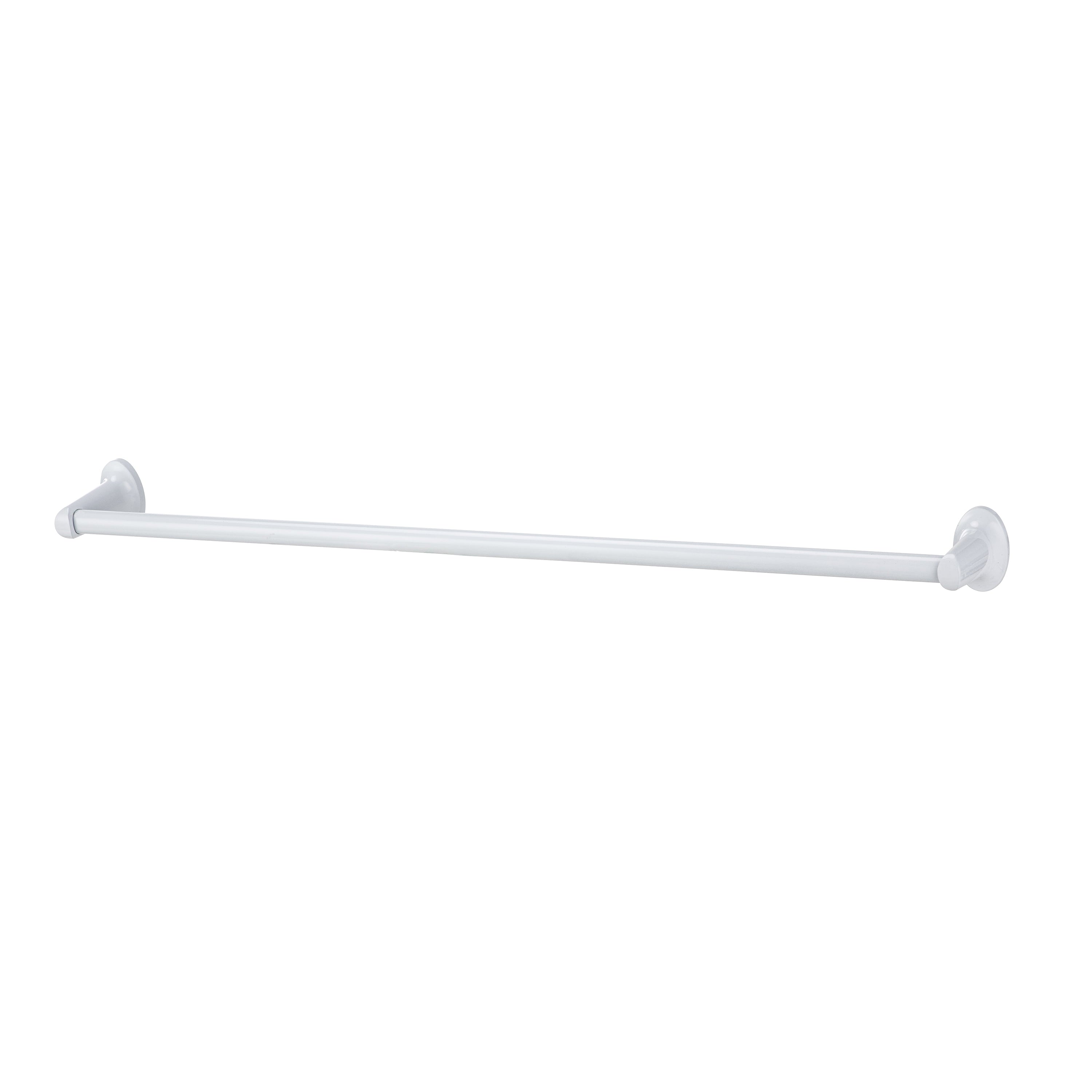 24 Inch Oval Steel Wall Mount Towel Holder Bar with White Finish