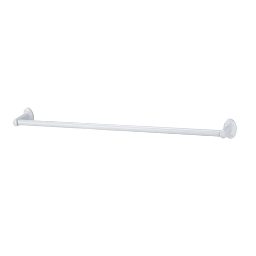 24 Inch Oval Steel Wall Mount Towel Holder Bar with White Finish