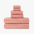 6-Piece Bath Towel Set, Super Soft Quick Dry Fade Resistant, Textured Teracotta