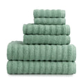 6-Piece Bath Towel Set, Super Soft Quick Dry Fade Resistant, Textured Green