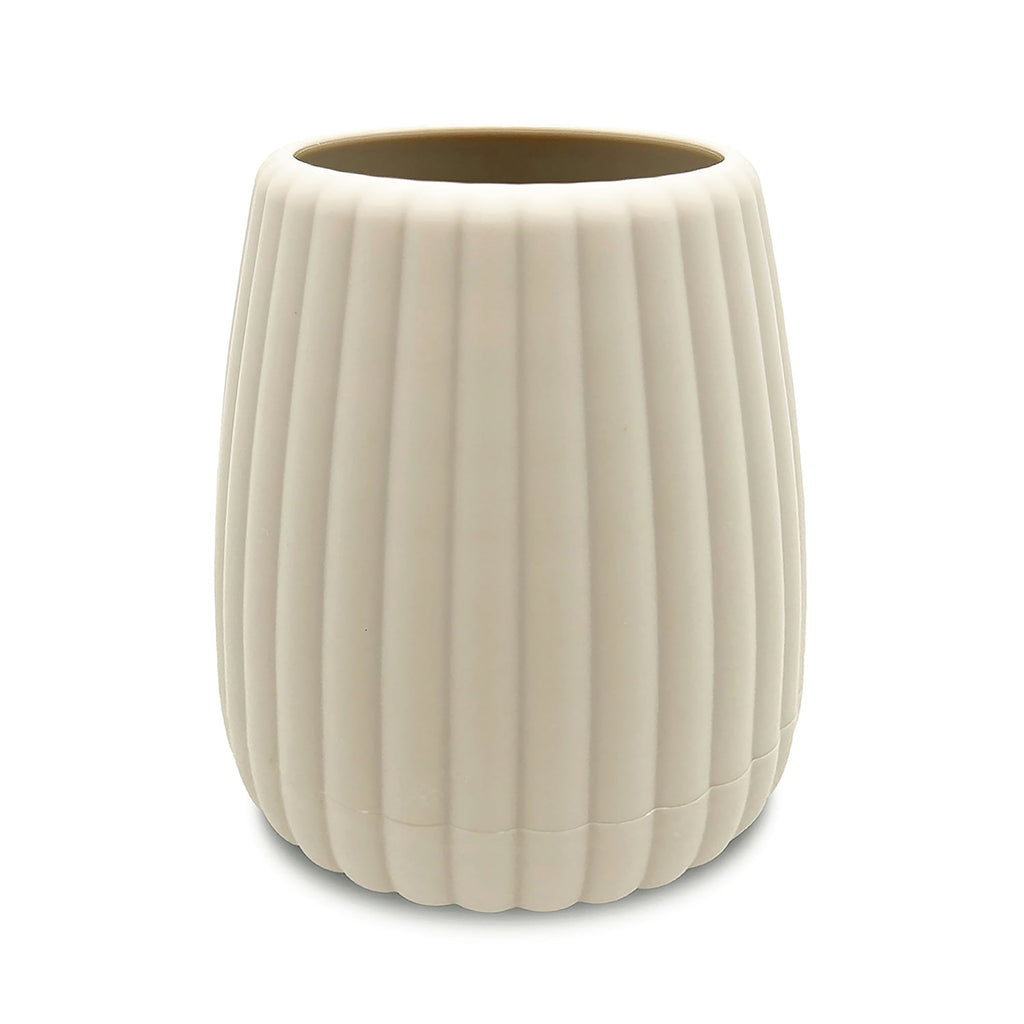 Mainstays Rubberized Plastic Ribbed Toothbrush Holder, Beige