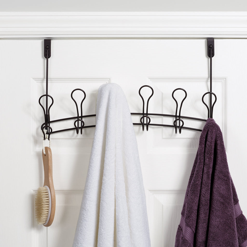 6-Hook Over-the-Door Towel and Robe Rack, Oil-Rubbed Bronze
