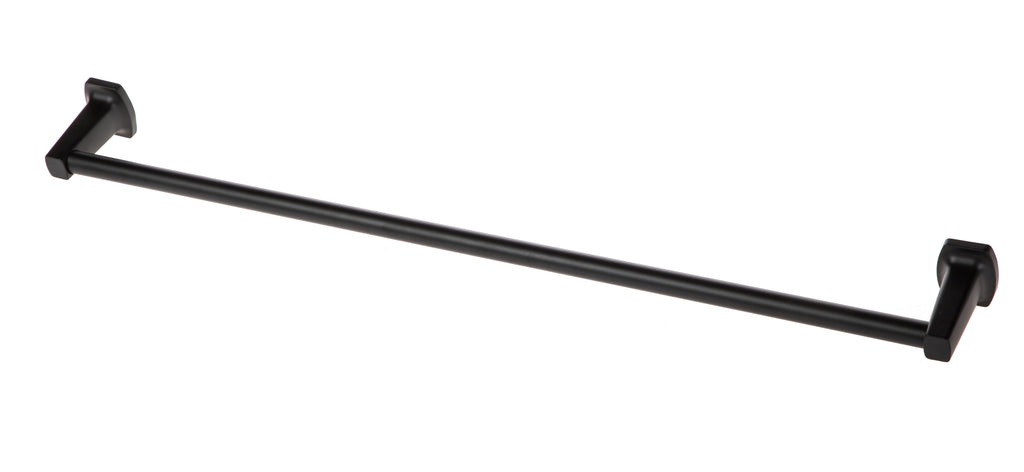 Wall Mount Steel 24 inch Towel Holder Bar, Black Finish, Horizontal Orientation