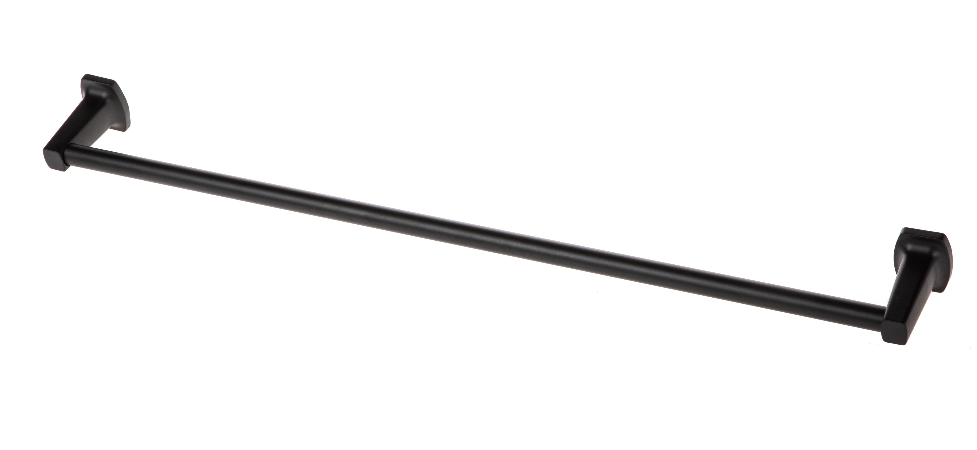 Wall Mount Steel 24 inch Towel Holder Bar, Black Finish, Horizontal Orientation