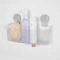 Mainstays Clear Wall-Mounted Extra-Large Suction Bath Basket, Easy to Install, No Tools