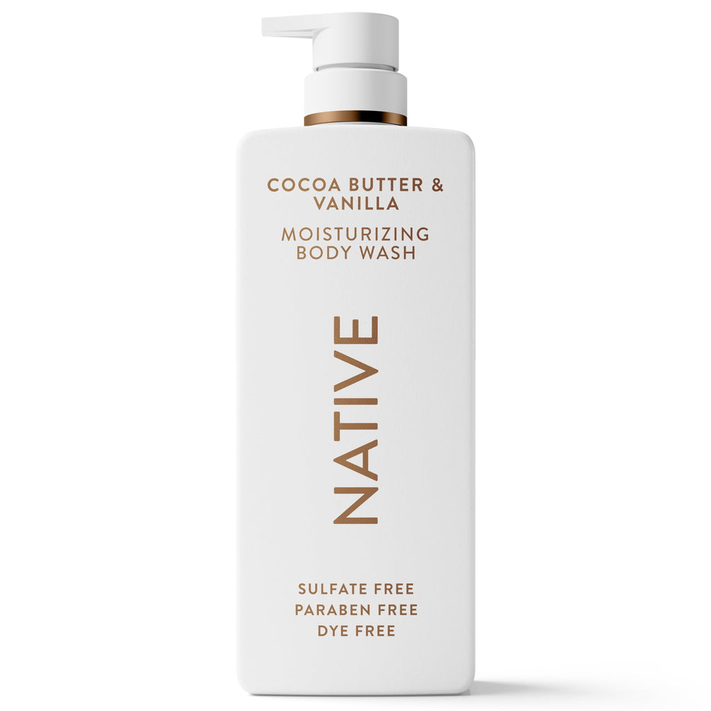 Wash, Cocoa Butter & Vanilla, Sulfate Free, 24hr Moisturization with Shea Butter, for Women & Men for Dry Skin, 22 fl oz